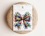 DTF Transfers|Ready To Press|T-shirt Transfers|Heat Transfer|Direct To Film|Autism Bow