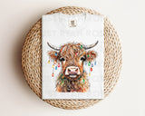 DTF Transfers|Ready To Press|T-shirt Transfers|Heat Transfer|Christmas Baby Highland Cow