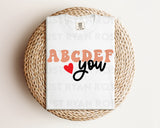 DTF Transfers|Ready To Press|T-shirt Transfers|Heat Transfer|Direct To Film|ABCDEF You