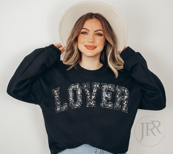 Lover Silver Faux Sequin :: Crewneck Sweatshirt