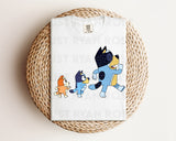 DTF Transfers|Ready To Press|T-shirt Transfers|Heat Transfer|Direct To Film|Bluey and Bingo Following Dad