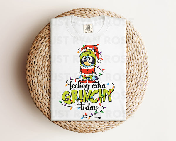 DTF Transfers|Ready To Press|T-shirt Transfers|Heat Transfer|Direct To Film|Bluey Feeling Extra Grinchy Today