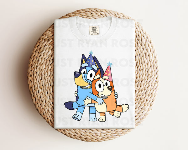 DTF Transfers|Ready To Press|T-shirt Transfers|Heat Transfer|Direct To Film|Bluey and Bingo Birthday Hugging