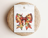 DTF Transfers|Ready To Press|T-shirt Transfers|Heat Transfer|Colorful Christmas Lights Bow