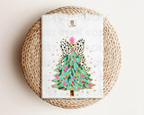 DTF Transfers|Ready To Press|T-shirt Transfers|Heat Transfer|Coquette Glitter Christmas Tree