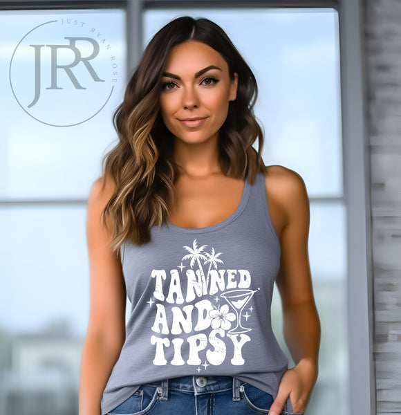 Tanned And Tipsy :: Racerback Tank