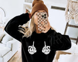 Skeleton Middle Fingers :: Crewneck Sweatshirt